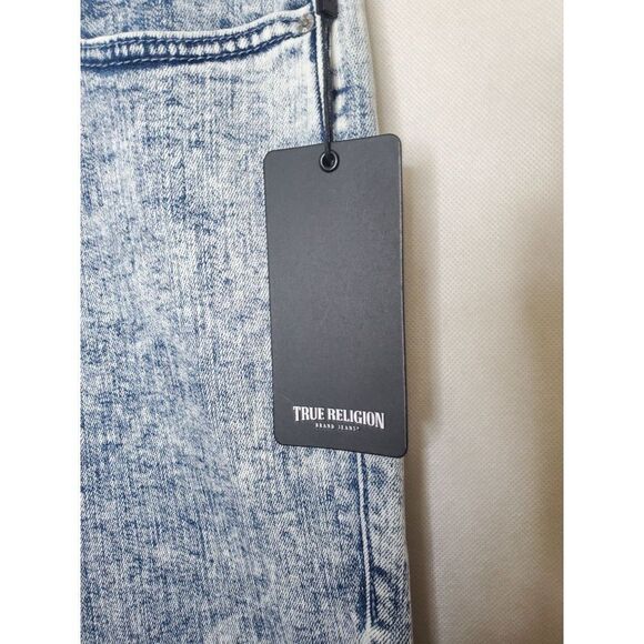 True Religion Halle High Rise Super Skinny Acid Wash Raw Hem Jeans - Picture 8 of 16